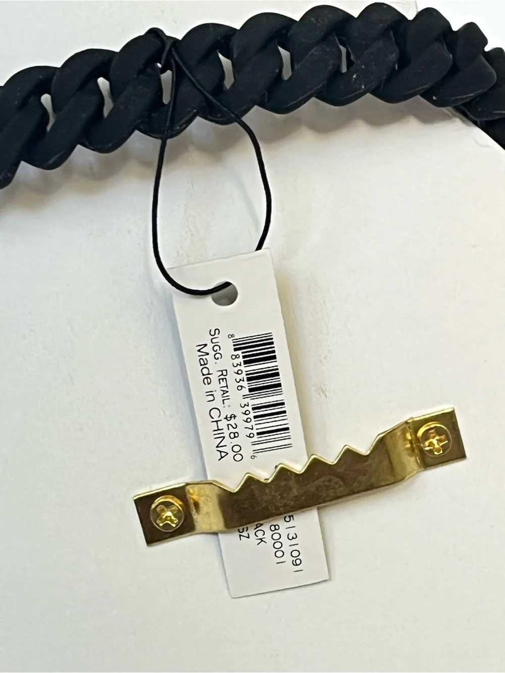 Marc Jacobs Standard Supply Black Rubber Chain Link Stretch Bracelet